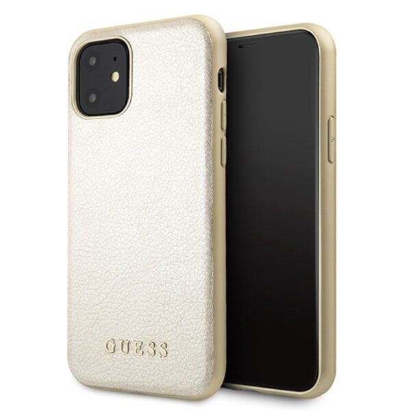 Guess Iridescent – dėklas iPhone 11 (auksinis)