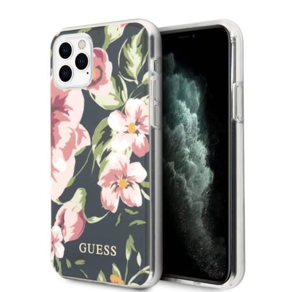 Guess Flower Case N3 – dėklas, skirtas iPhone 11 Pro (navy)