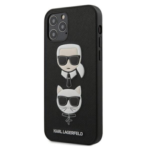Karl Lagerfeld Saffiano Karl & Choupette Heads – Case 12 / iPhone 12 Pro (juoda)