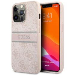 Guess 4G Printed Stripe – dėklas, skirtas iPhone 13 Pro (rožinis)