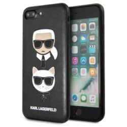 Karl Lagerfeld reljefinis dėklas Karl & Choupette – dėklas, skirtas iPhone 8 Plus / 7 Plus (juodas)