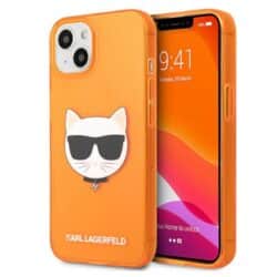 Karl Lagerfeld Choupette Head – dėklas, skirtas iPhone 13 (Fluo Orange)