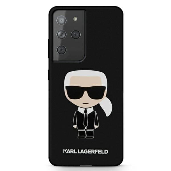 Karl Lagerfeld Fullbody Silicone Iconic – dėklas, skirtas Samsung Galaxy S21 Ultra (juodas)