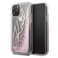 „Karl Lagerfeld Signature Glitter Case“ – „iPhone 11 Pro Max“ (rožinio aukso spalvos) dėklas