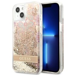 Guess Liquid Glitter Paisley – iPhone 13 mini dėklas (auksinis)