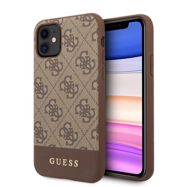 E5ACEC9F-5F51-EC11-91AD-2CEA7FB072AA.jpg Guess 4G Bottom Stripe Collection – iPhone 11 dėklas (rudas)
