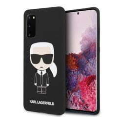 Karl Lagerfeld viso kūno silikono ikoninis dėklas – Samsung Galaxy S20 (juodas)