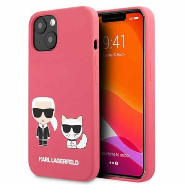 Karl Lagerfeld Silicone Karl & Choupette – iPhone 13 mini dėklas (fuksija)