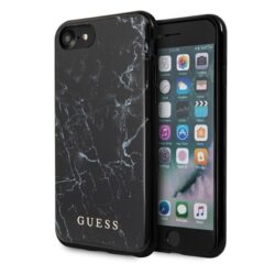 Guess Marble – dėklas iPhone SE 2020 / 8 / 7 (juodas)