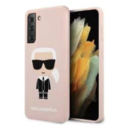 Karl Lagerfeld Fullbody Silicone Iconic – dėklas, skirtas Samsung Galaxy S21 + (rožinis)