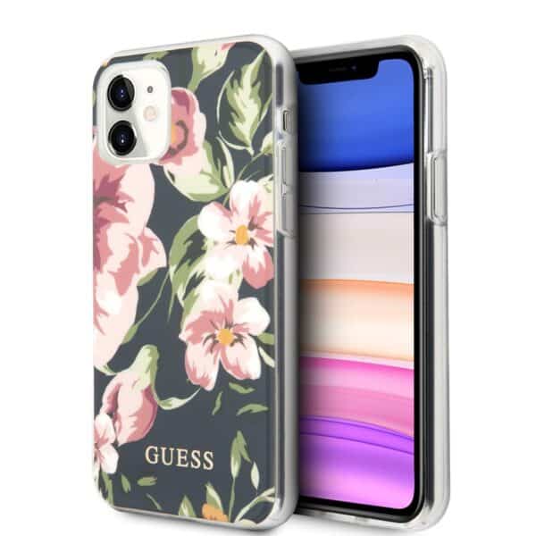 Guess Flower Case N3 – dėklas, skirtas iPhone 11 (navy)