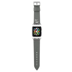Karl Lagerfeld Saffiano Karl Head – „Apple Watch“ laikrodžio dirželis, 42/44/45 mm (sidabras)