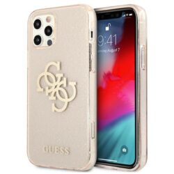 „Guess Glitter 4G Big Logo“ – dėklas, skirtas „iPhone 12“ / „iPhone 12 Pro“ (auksinis)