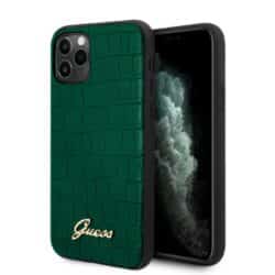 „Guess Croco Case“ – „iPhone 11 Pro“ dėklas (tamsiai žalias)