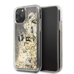 „Karl Lagerfeld Glitter“ skystas plūduriuojantis dėklas, skirtas „iPhone 11 Pro“ (auksiniai plūduriuojantys pakabukai)