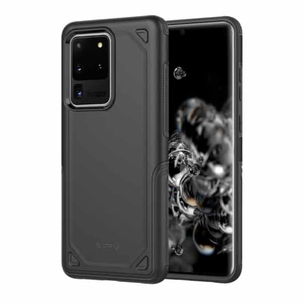 Crong Defender dėklas – dėklas, skirtas Samsung Galaxy S20 Ultra (juodas)