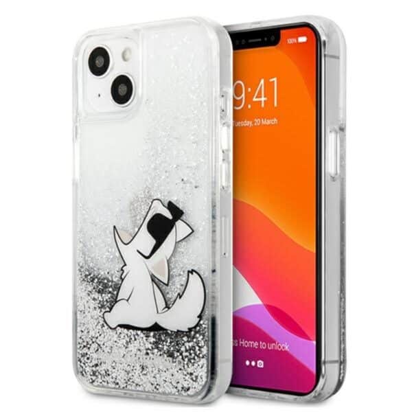 F8707C2F-3754-EC11-91AD-2CEA7FB072AA.jpg Karl Lagerfeld Liquid Glitter Choupette Fun – iPhone 13 mini dėklas (sidabras)