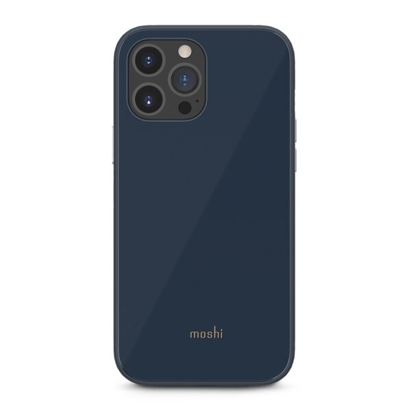 „Moshi iGlaze“ – aukščiausios kokybės hibridinis dėklas, skirtas „iPhone 13 Pro Max“ („SnapTo“ sistema) („Slate Blue“)