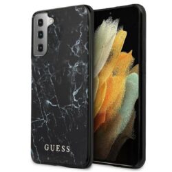 Guess Marble – dėklas, skirtas Samsung Galaxy S21 (juodas)