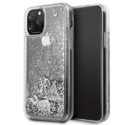 Guess Liquid Glitter Hearts – dėklas, skirtas iPhone 11 Pro (sidabras)