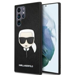Karl Lagerfeld Saffiano Ikonik Karl's Head – dėklas Samsung Galaxy S22 Ultra (juodas)