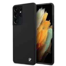 BMW Hardcase silikoninis parašo logotipas – dėklas, skirtas Samsung Galaxy S21 Ultra (juodas)