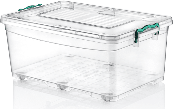 Rectock T Maxi plastikinė daiktadėžė 30l su dangteliu, skaidri