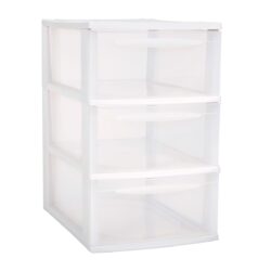 Didelė balta modulinė 3 stalčių spintelė