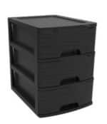 Modulinė spintelė su 3 stalčiais, juoda