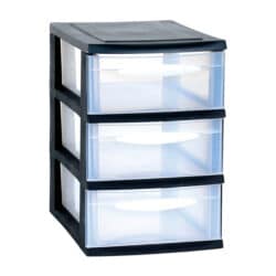 Didelė modulinė 3 stalčių spinta, juoda