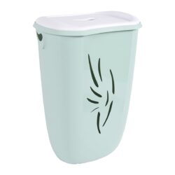 Flora skalbinių krepšelis su dangteliu 40l, žalios spalvos