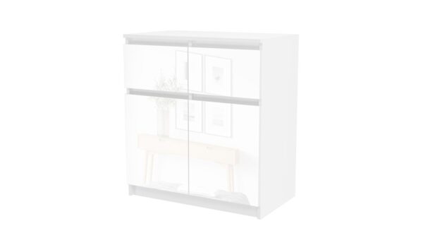 Komoda Malaga 2D2S, balta blizgi