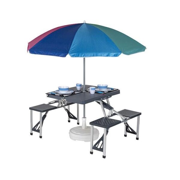 Turistinis sulankstomas stalas su suolais