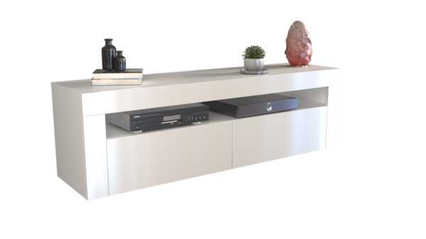 TV spintelė Deko 2D 160, blizgi balta