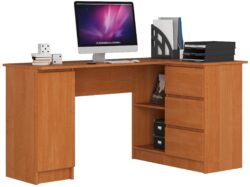 Kampinis rašomasis stalas NORE B20, dešininis, šviesiai rudas