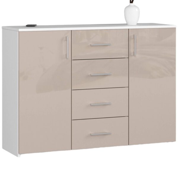 Komoda NORE K45, baltos/kreminės spalvos