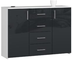 Komoda NORE K45, baltos/pilkos spalvos