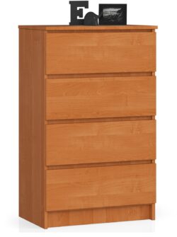 Komoda NORE K60 su 4-iais stalčiais, rudos spalvos