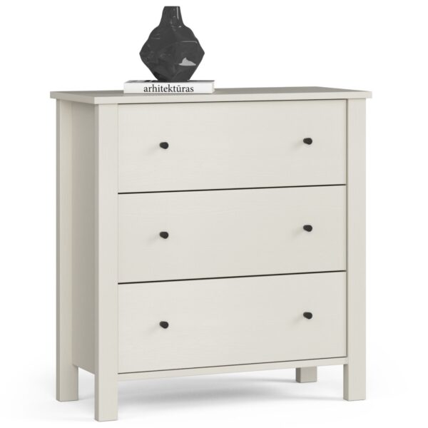 Komoda K80 Vine su 3-imis stalčiais, pilkos spalvos