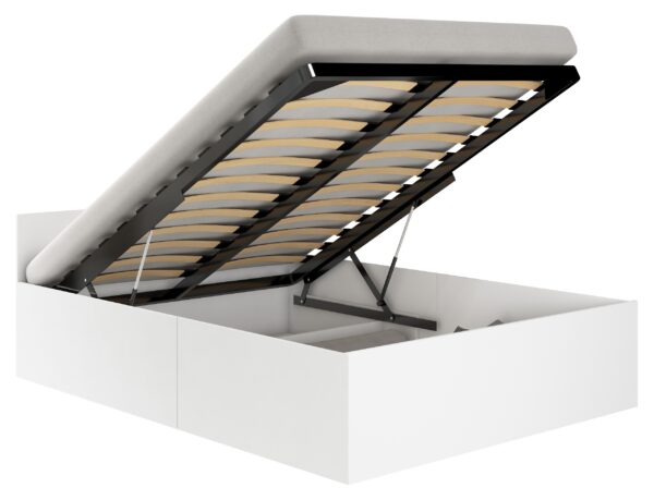 Lova su patalynės dėže ir čiužiniu NORE CLP, 120x200 cm., balta