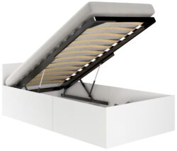 Lova su patalynės dėže ir čiužiniu NORE CLP, 90x200 cm., balta