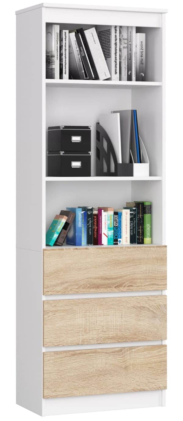 Lentyna NORE CLP R60, baltos/ąžuolo spalvos