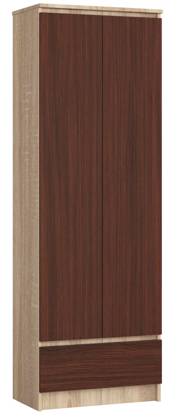 regal-biialny-szafa-r-60cm-clp-1-szuflada-2-dkieta-sonoma-wenge.jpg Lentyna-spintelė NORE CLP R60, ąžuolo/tamsiai rudos spalvos