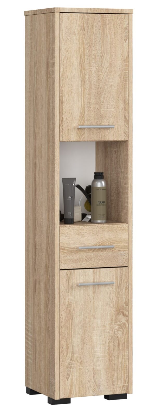Aukšta vonios spintelė-lentyna NORE Fin, ąžuolo spalvos