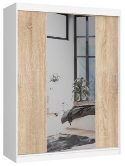 Spinta NORE CLP 150 su veidrodžiu, ąžuolo/baltos spalvos