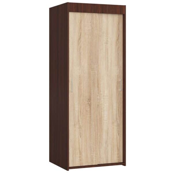 szafa-przesuwna-do-przedpokoju-70-cm-wenge-dab-sonoma-2d.jpg Spinta NORE 2D, tamsiai rudos/ąžuolo spalvos