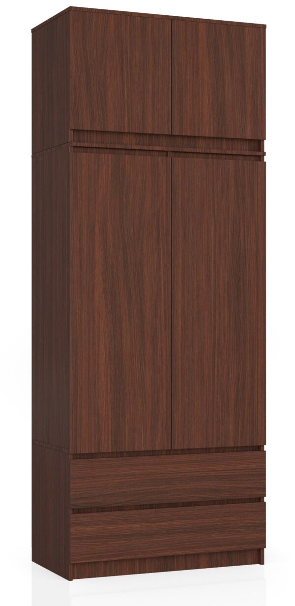 szafa-z-nadstawka-s-90cm-2-dwiedz-2-szuflady-wenge.jpg Spinta NORE S90 su antrasolėmis STALČIAI, tamsiai ruda