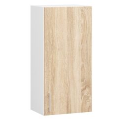 Pakabinama virtuvinė spintelė NORE Lima W40 D1, baltos/ąžuolo spalvos