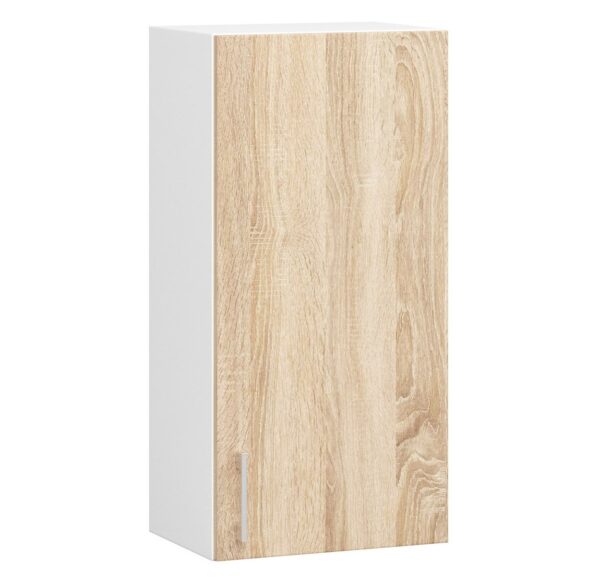 Pakabinama virtuvinė spintelė NORE Lima W40 D1, baltos/ąžuolo spalvos