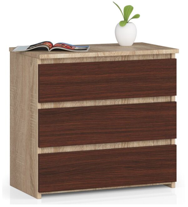 szafka-nocna-cl3-sonoma-wenge.jpg Naktinė spintelė NORE CL3 60 cm., tamsiai rudos/ąžuolo spalvos